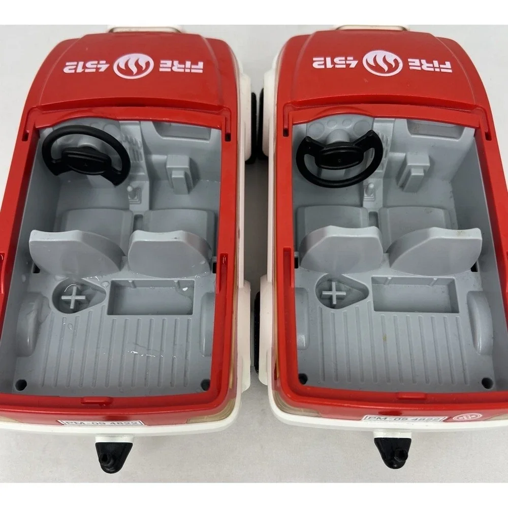 Playmobil Fire Department Rescue Vehicles Lot of 2 Red SUVs Geobra 2008